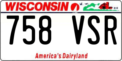 WI license plate 758VSR