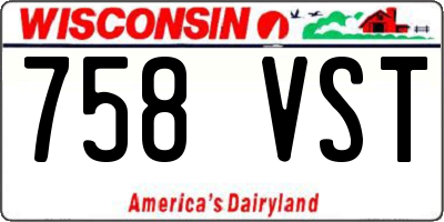 WI license plate 758VST