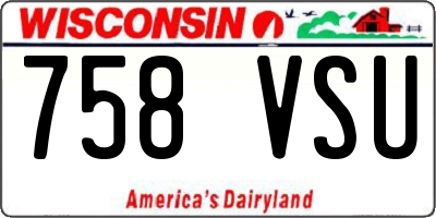 WI license plate 758VSU