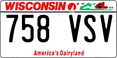 WI license plate 758VSV