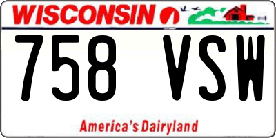 WI license plate 758VSW