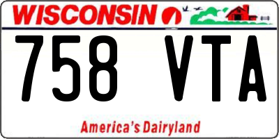 WI license plate 758VTA