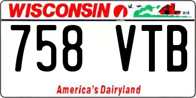 WI license plate 758VTB