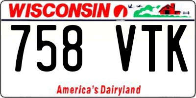 WI license plate 758VTK