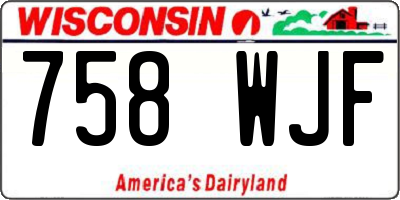 WI license plate 758WJF