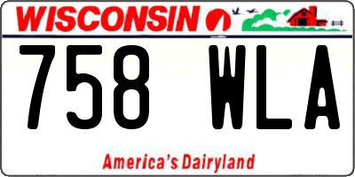 WI license plate 758WLA