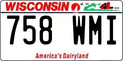 WI license plate 758WMI