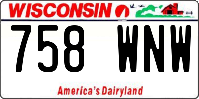 WI license plate 758WNW