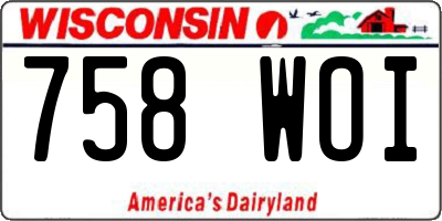 WI license plate 758WOI