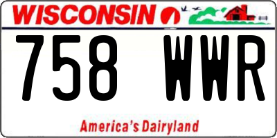 WI license plate 758WWR