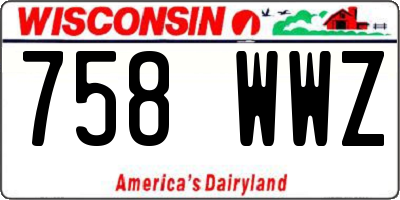 WI license plate 758WWZ