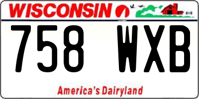WI license plate 758WXB