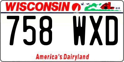 WI license plate 758WXD