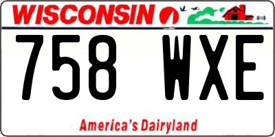 WI license plate 758WXE