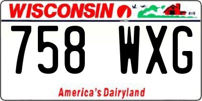 WI license plate 758WXG