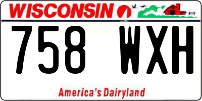 WI license plate 758WXH