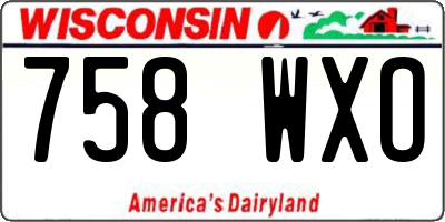 WI license plate 758WXO