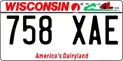 WI license plate 758XAE