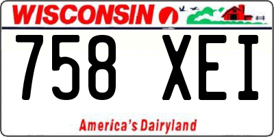 WI license plate 758XEI