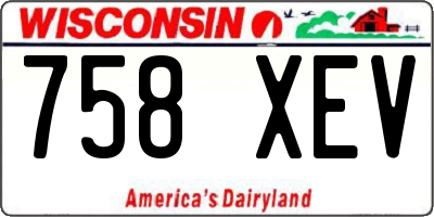 WI license plate 758XEV