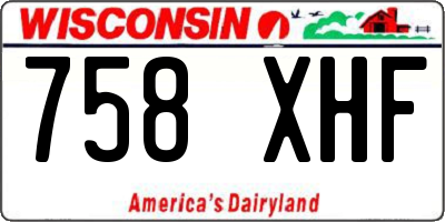 WI license plate 758XHF