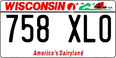 WI license plate 758XLO