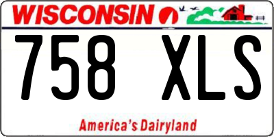WI license plate 758XLS