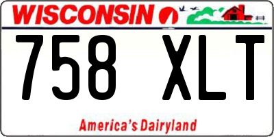 WI license plate 758XLT