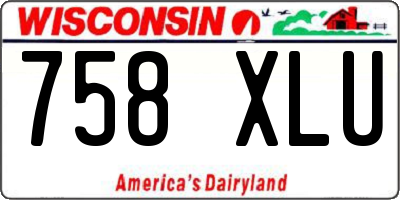 WI license plate 758XLU