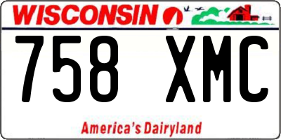 WI license plate 758XMC