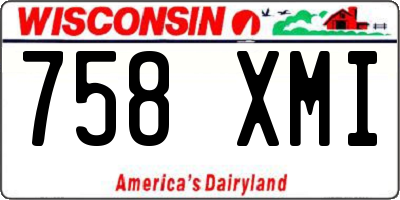 WI license plate 758XMI