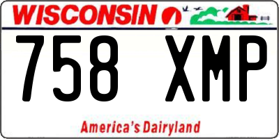 WI license plate 758XMP