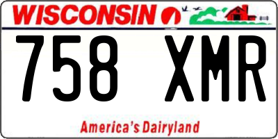 WI license plate 758XMR