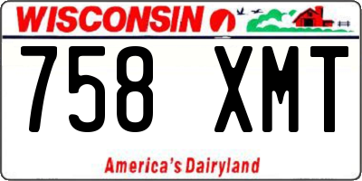 WI license plate 758XMT