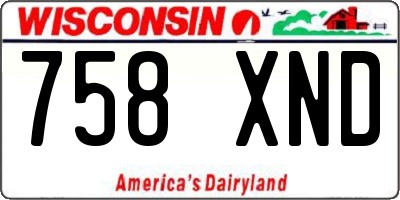 WI license plate 758XND