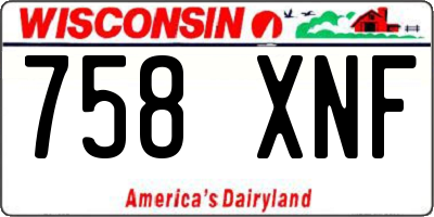 WI license plate 758XNF
