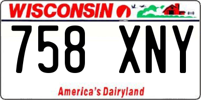 WI license plate 758XNY