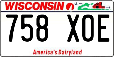 WI license plate 758XOE