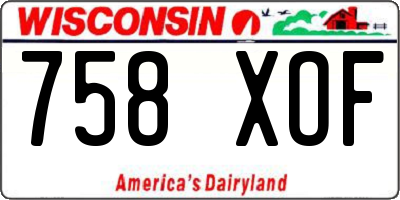 WI license plate 758XOF