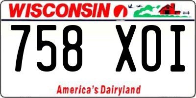 WI license plate 758XOI