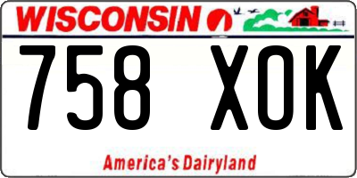 WI license plate 758XOK