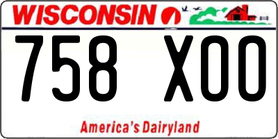 WI license plate 758XOO