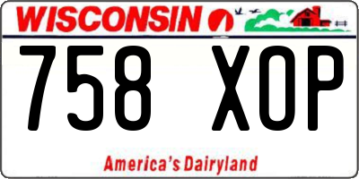 WI license plate 758XOP