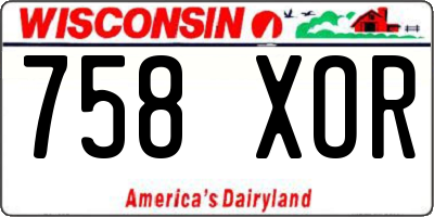 WI license plate 758XOR