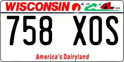 WI license plate 758XOS
