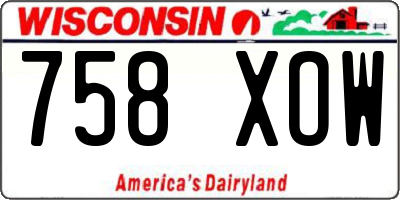 WI license plate 758XOW