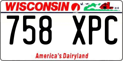 WI license plate 758XPC