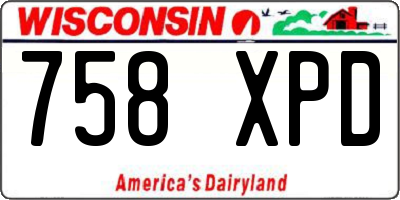 WI license plate 758XPD