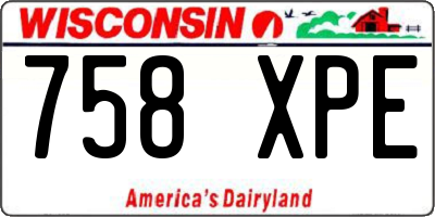 WI license plate 758XPE