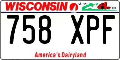 WI license plate 758XPF